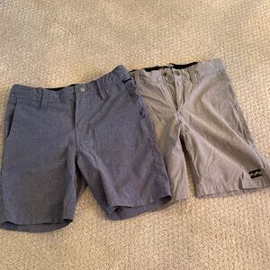 Billabong Kids Blue and Tan Flat Front Shorts